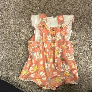 Nicole Miller Floral Kids Matching Set - Peach and White